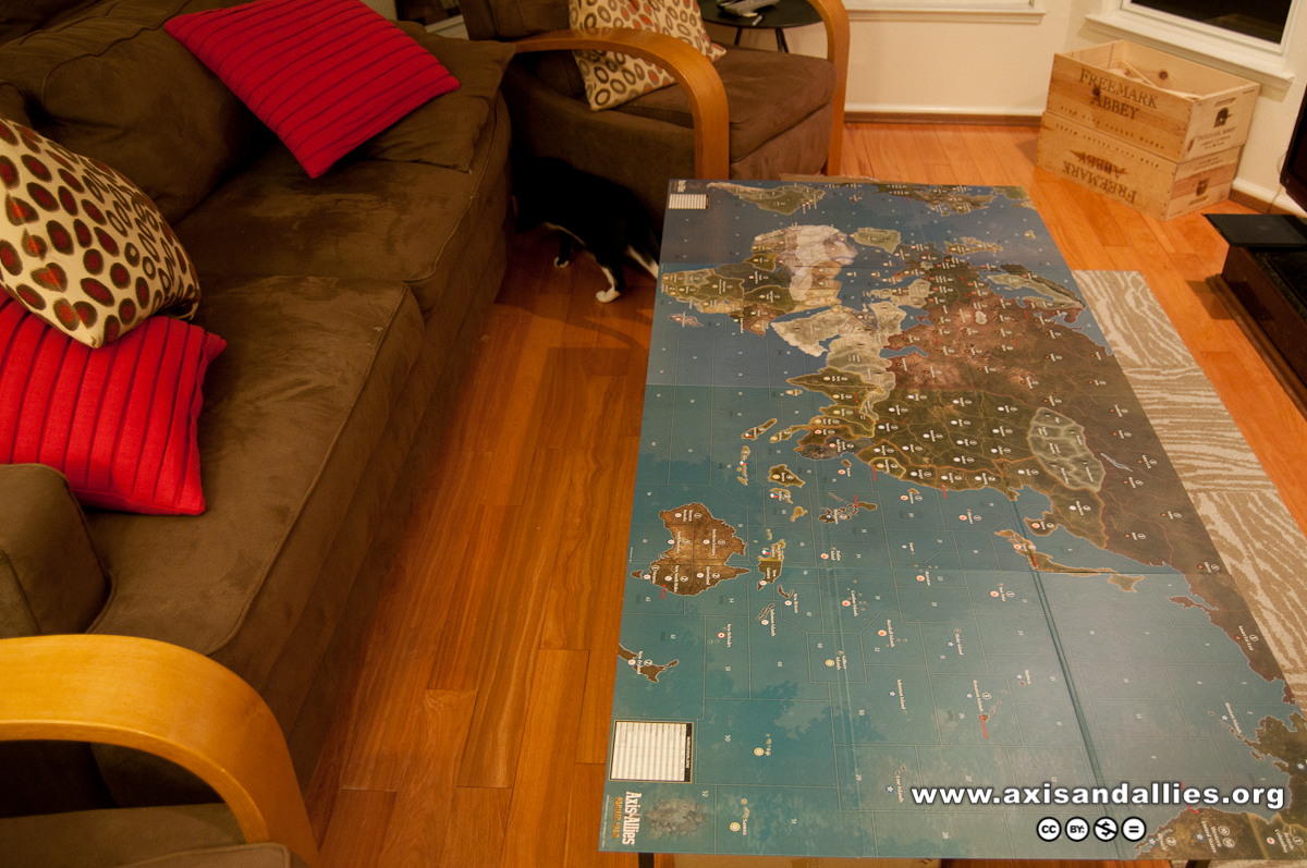 Axis & Allies Europe and Pacific global map coffee table 2872