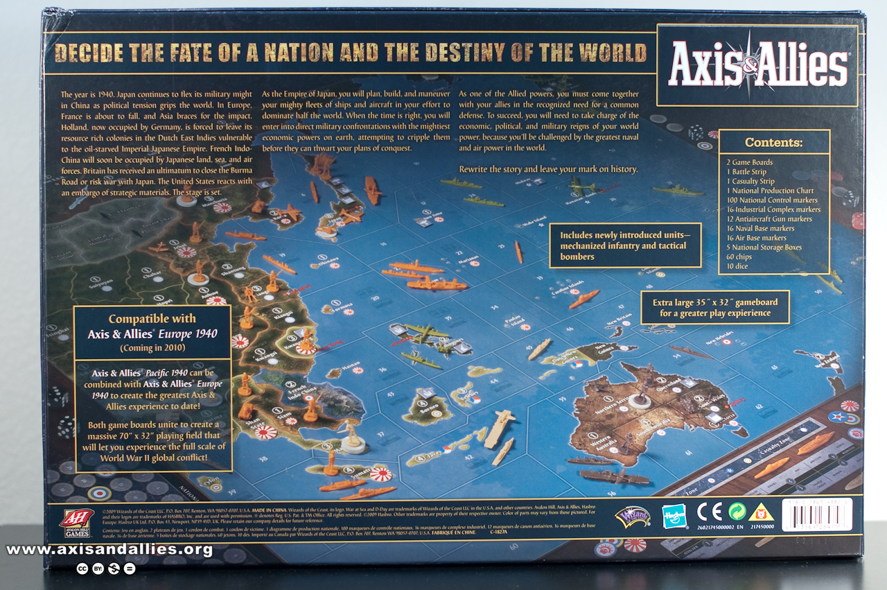 Axis & Allies Pacific Box (Back) 2609