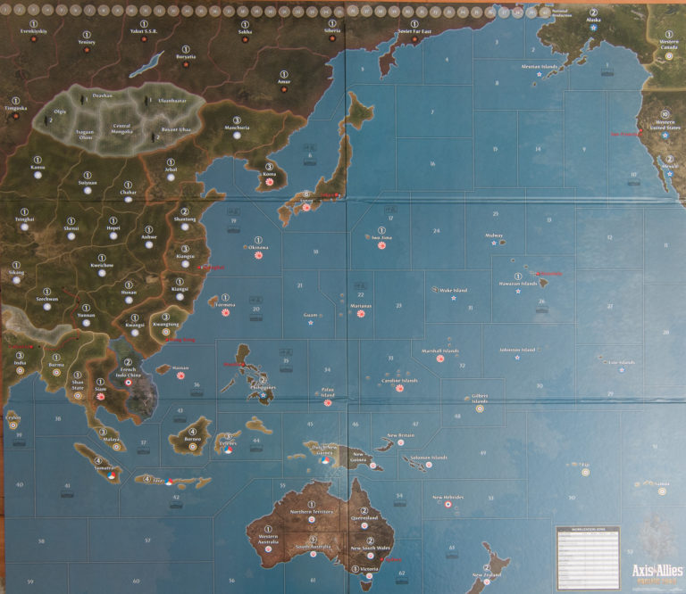 Map for Axis & Allies Pacific 1940 Second Edition Axis & Allies